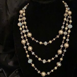 Multi strand beaded necklace